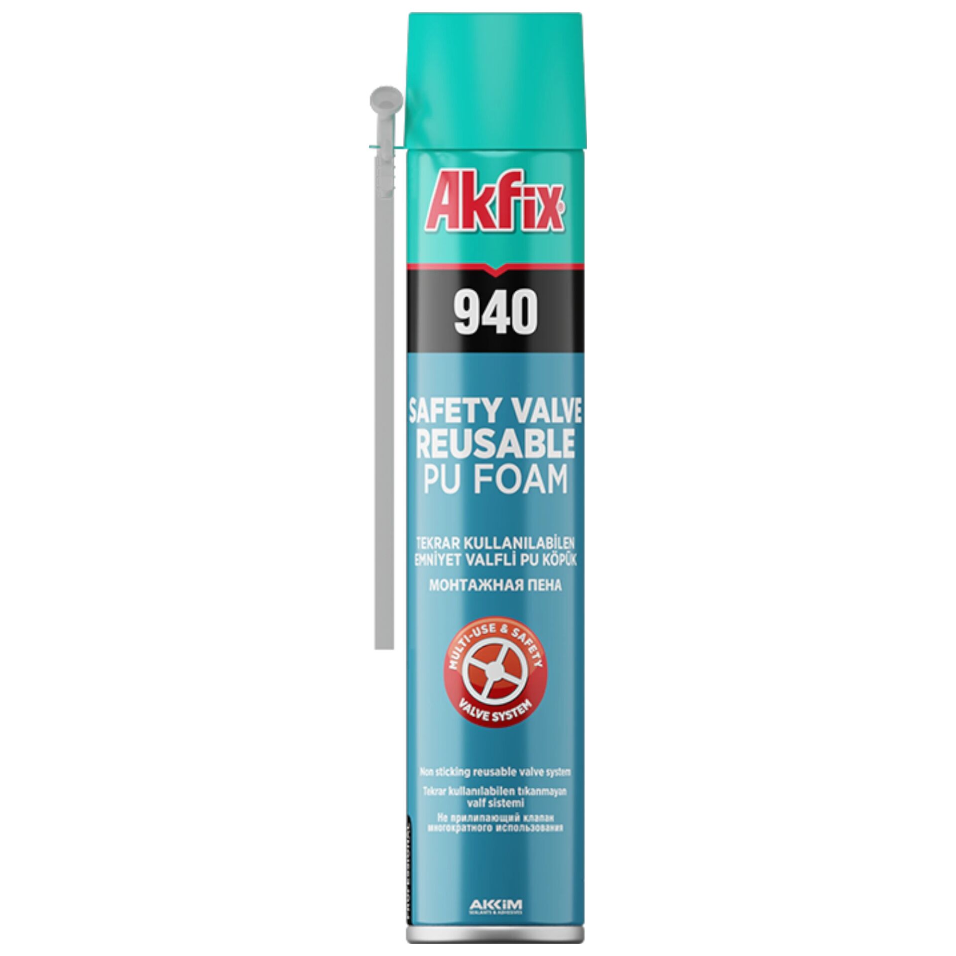 Akfix 940 Emniyet Valfli Tam Dolum Pu Köpük 750 ml/850 gr