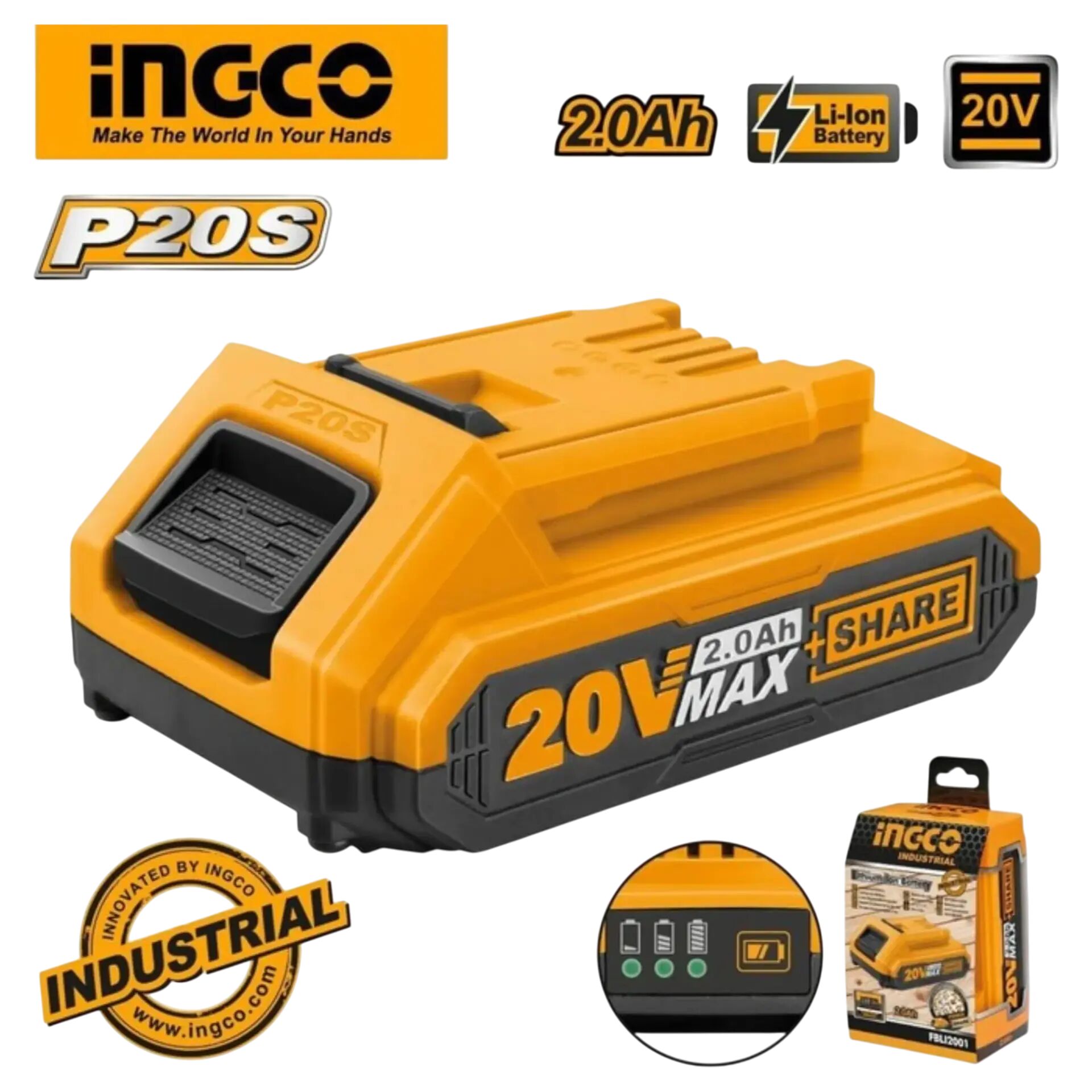 İngco FBLI2002 Yedek Akü 2.0 Ah 20V