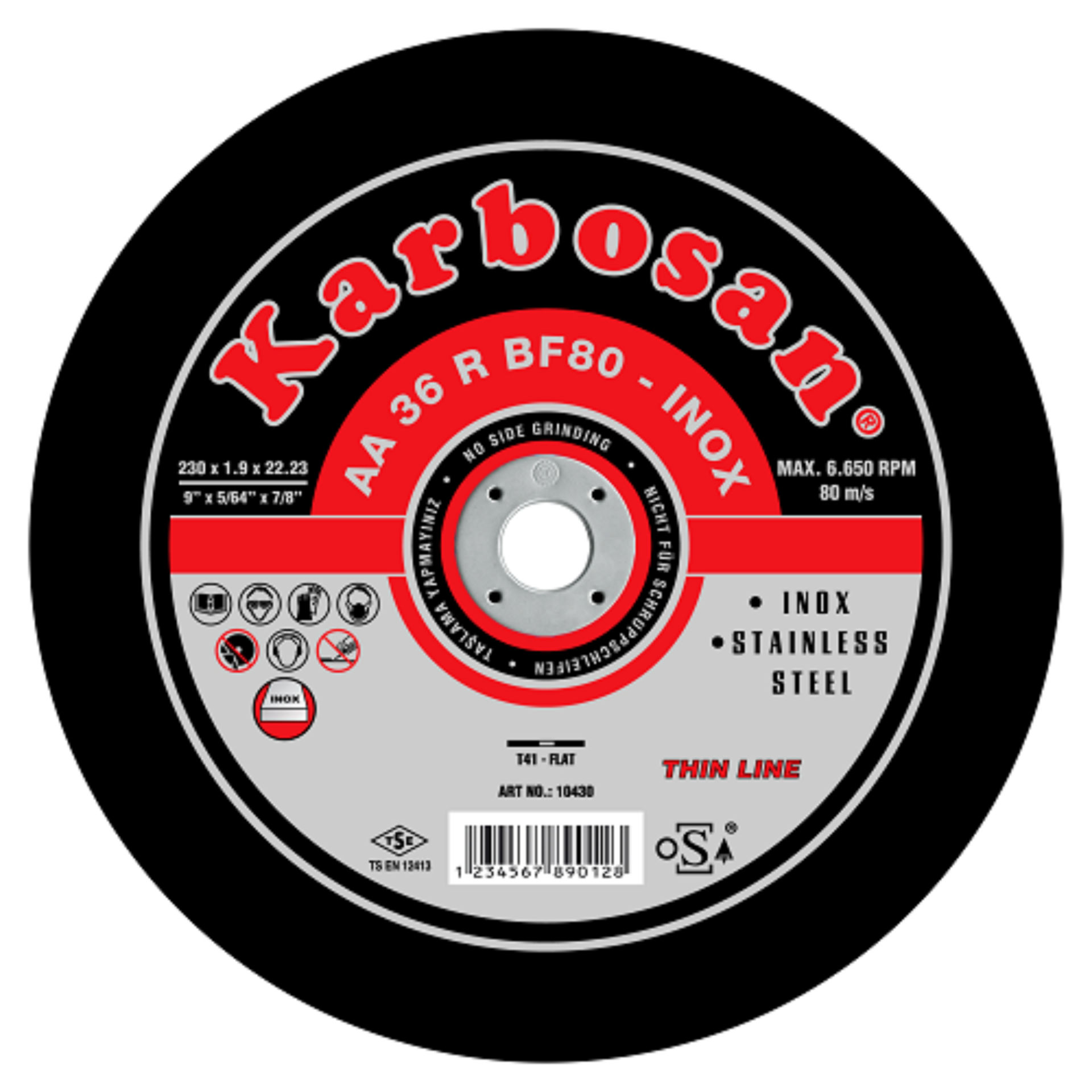 Karbosan İnox Thinline Kesici 230x1.9x22 - 25'li Paket