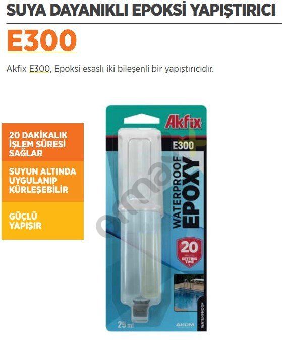 Akfix E300 Suya Dayanıklı Epoksi Yapıştırıcı 25 Ml
