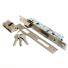 Kale 153 20 mm Silindirli Dar Tip Kilit Barel:Standart 62 mm 3 Anahtar Ayna:23 mm Nikel Düz