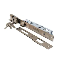 Kale 153 25 mm Silindirli Dar Tip Kilit Barel:Standart 62 Mm 3 Anahtar Ayna:23 Mm Nikel Düz