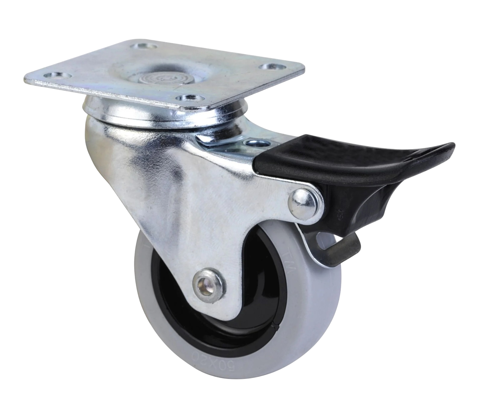 1334 Döner Tablalı Çift Bilyalı Frenli Teker Ø:50*20 mm 80'li Koli