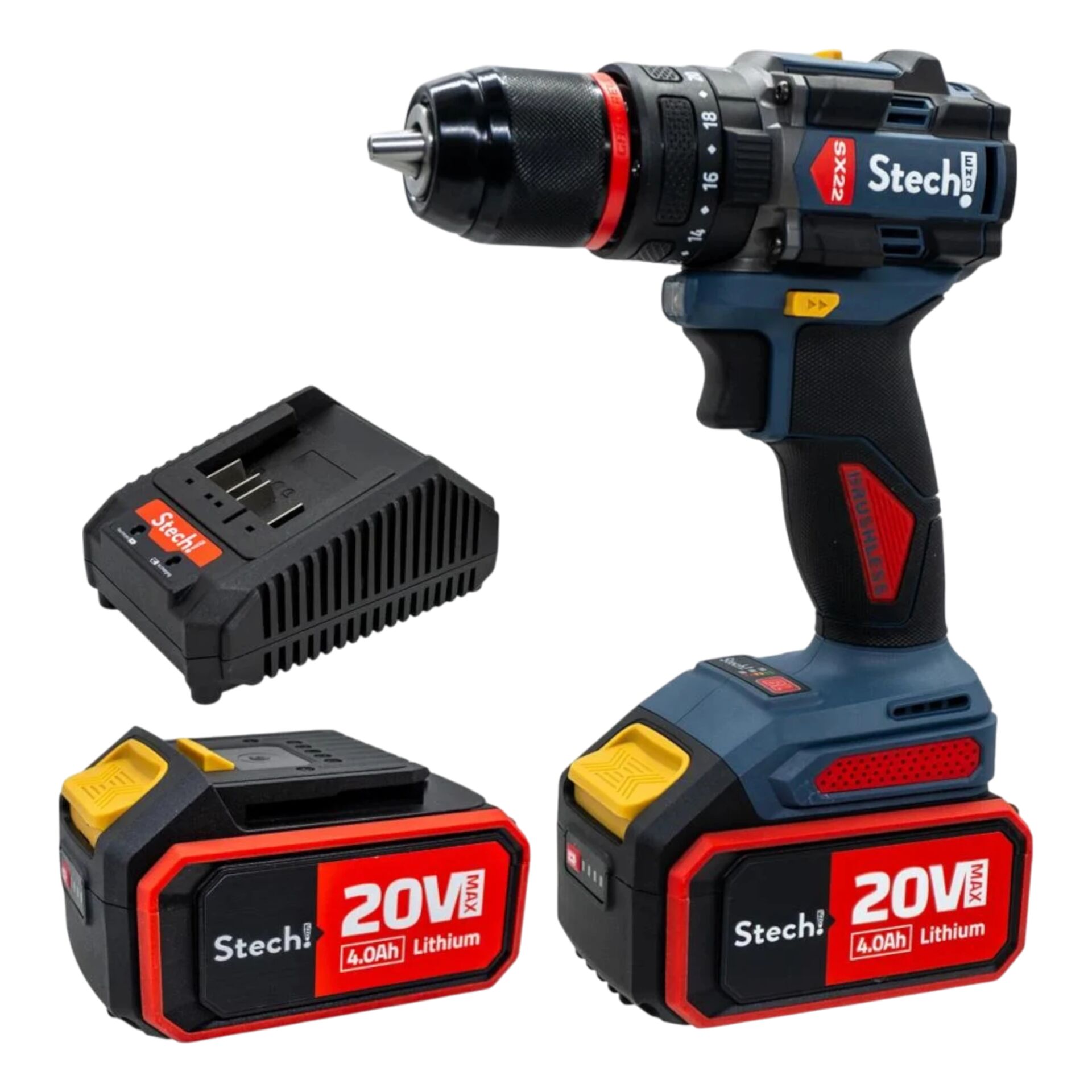 Stechend SX22 Darbeli Matkap 20V 4.0 Ah Çift Akülü