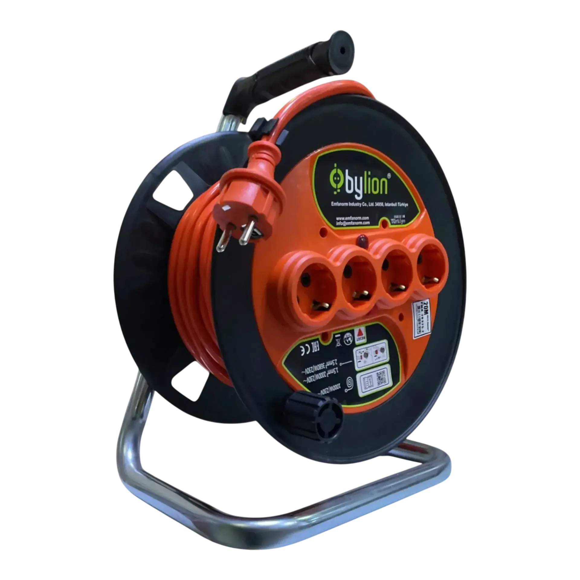 Bylion Seyyar Makara Kablo 3x2.5 mm 20 Mt PMK20325F