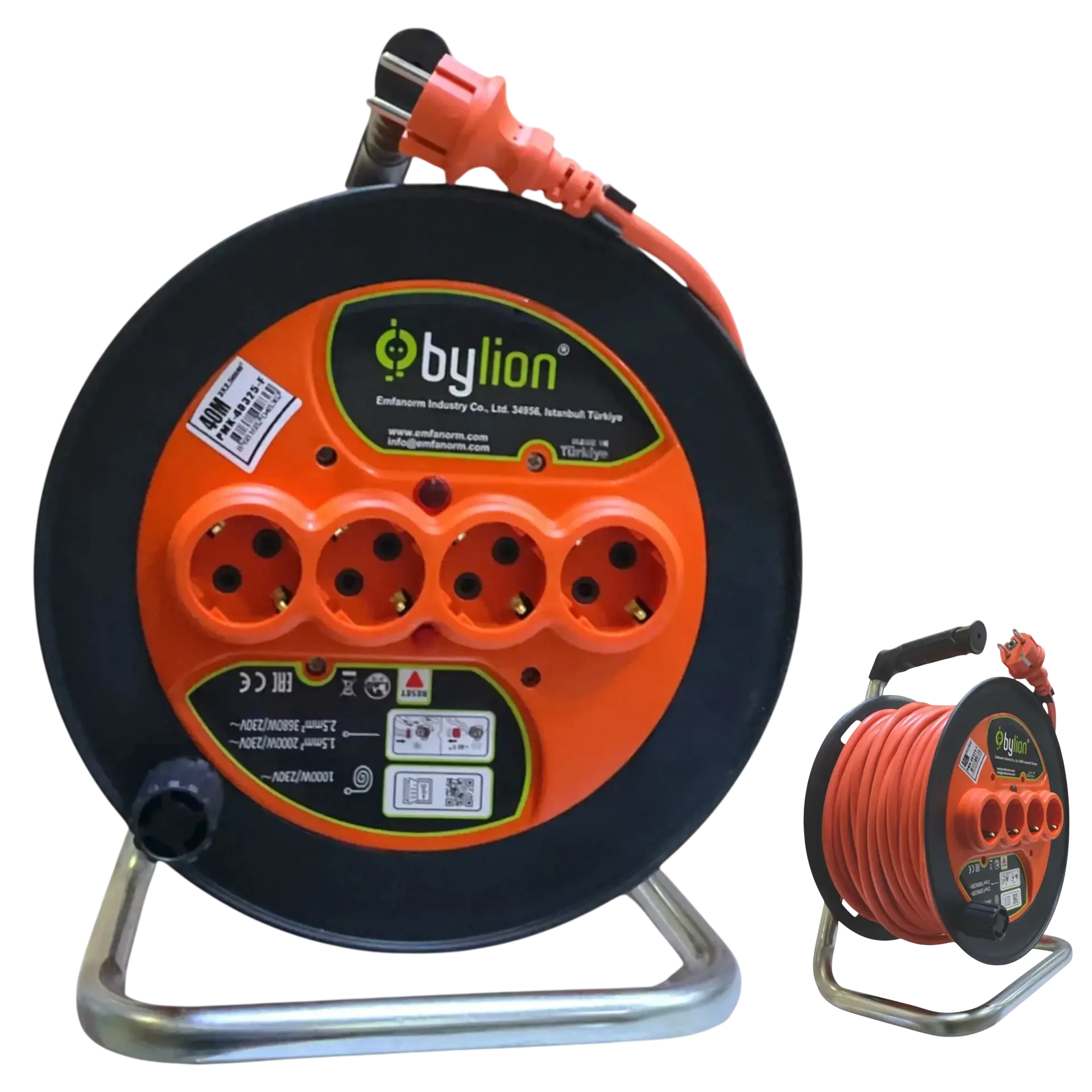 Bylion Seyyar Makara Kablo 3x2.5 mm 40 Mt PMK40325F