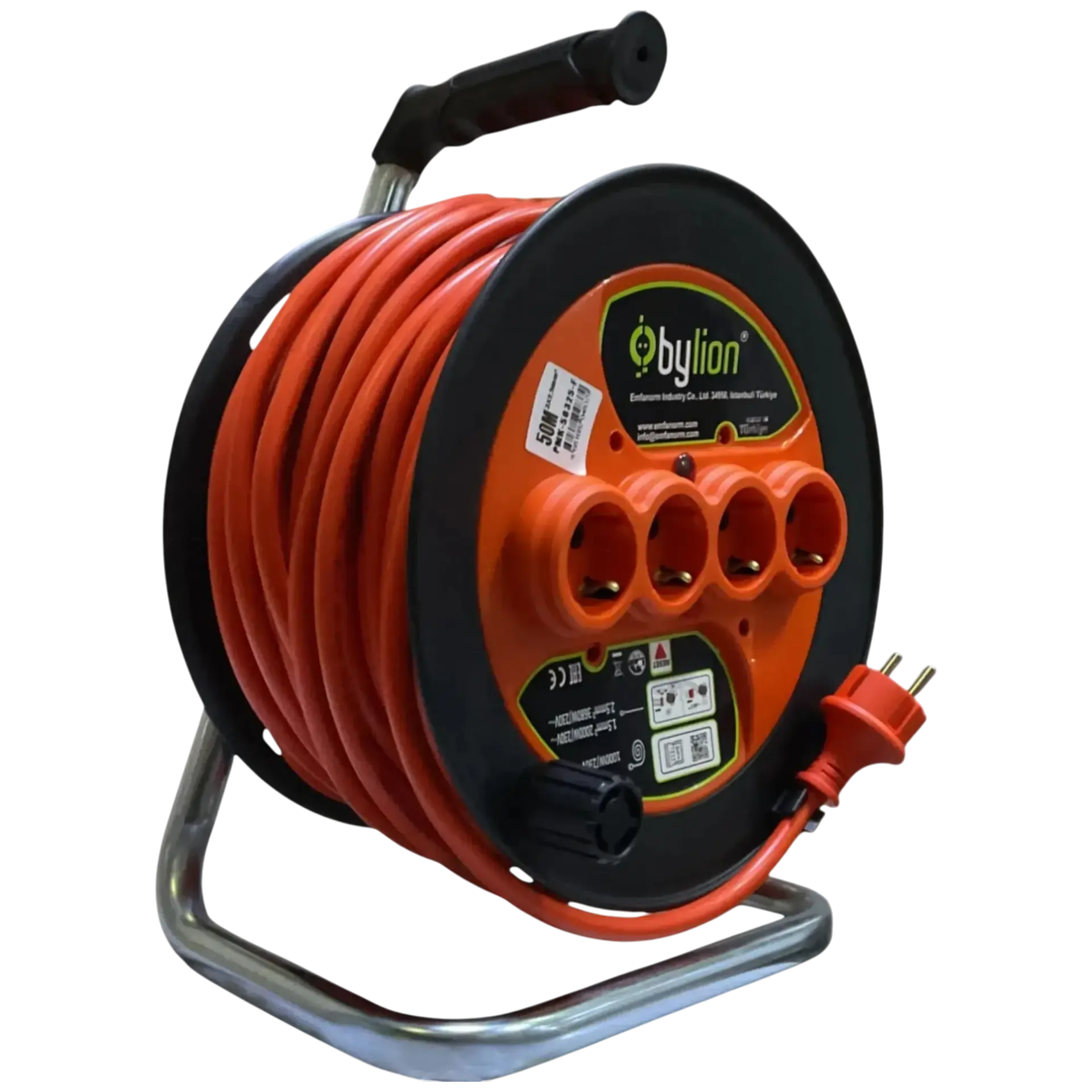 Bylion Seyyar Makara Kablo 3x2.5 mm 50 Mt PMK50325F