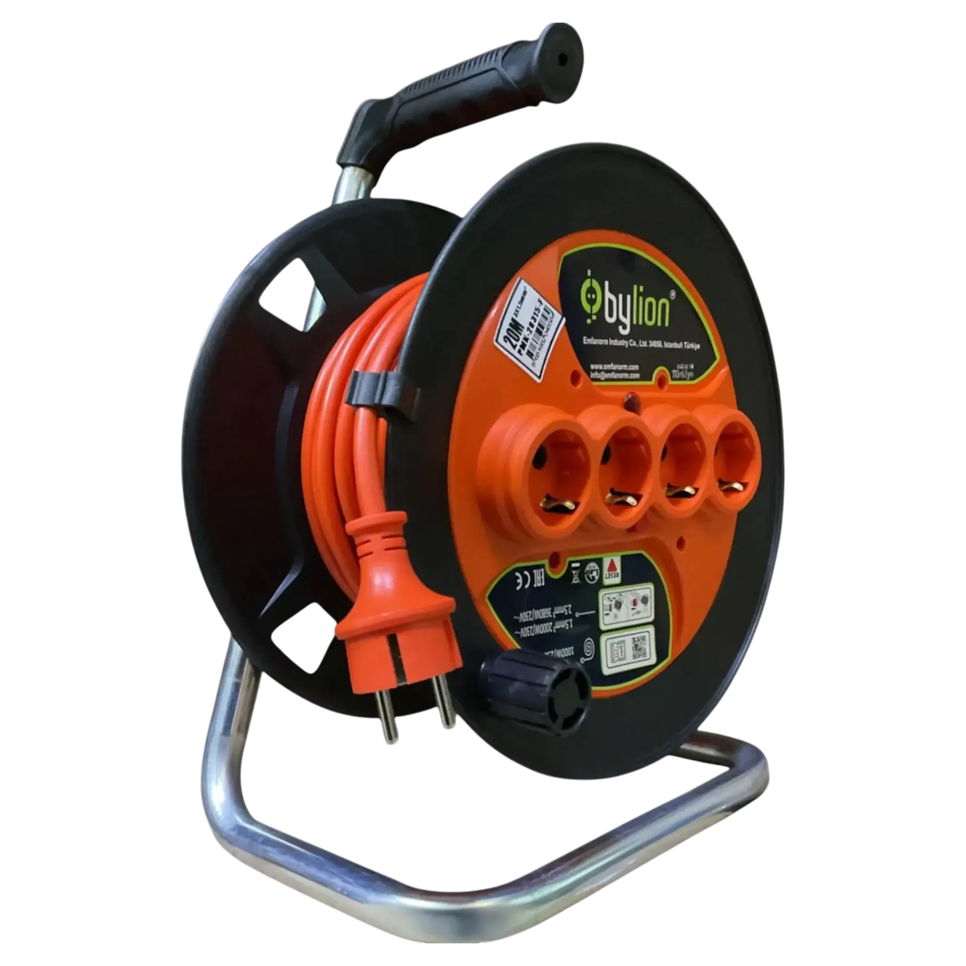 Bylion Seyyar Makara Kablo 3x1.5 mm 20 Mt PMK20315F