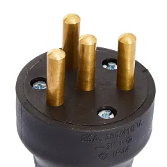 Bylion Trifaze Kauçuk Düz Erkek Fiş 3x25A - 25'li Paket