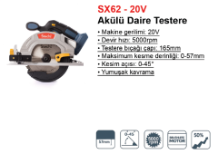 Stechend SX62 - 20V Solo Akülü Daire Testere