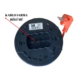 Bylion Ev Tipi Makaralı Kablo 3x1.0 mm 5 Mt PHE05310F