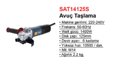 Stechend SAT14125S Avuç Taşlama 1400W Ø:125 mm
