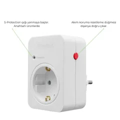 Bylion Şok ve Akım Korumalı Fiş Priz Beyaz 720J - 5'li Paket