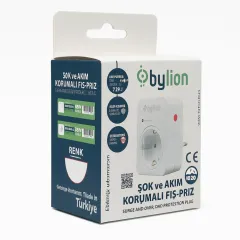 Bylion Şok ve Akım Korumalı Fiş Priz Beyaz 720J - 5'li Paket