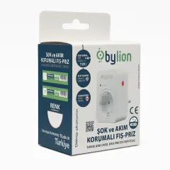 Bylion Şok ve Akım Korumalı Fiş Priz Siyah 720J - 5'li Paket