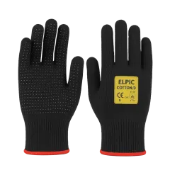 Elpic Cotton D Siyah Dotlu Eldiven 9 No 240'lı Koli